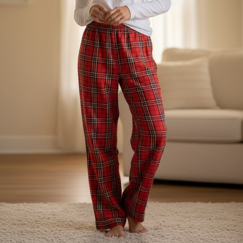 Pink Victoria's Secret Plaid Pajama Pants Red White Blue XS‎ Lounge Sleepwear